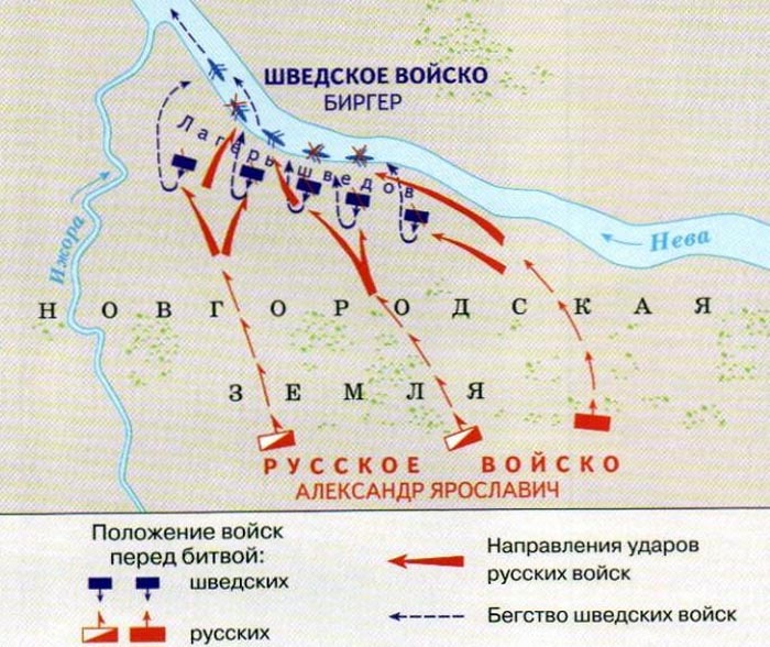 карта Невская битва