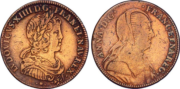 Монета с изображением Анны Австрийской