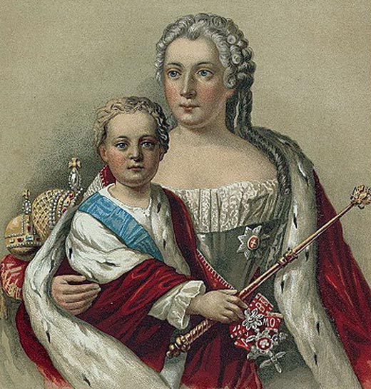 Анна Леопольдовна и сын Иван VI Антонович