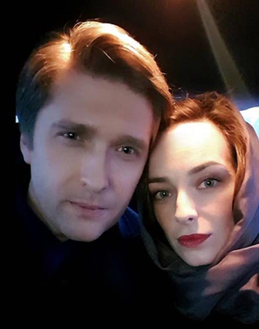 Анна Попова и Дмитрий Пчела на съемках сериала Стань моей тенью